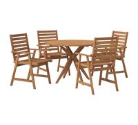 (110 x 75 cm/ 4 piece) vidaXL Garden Dining Set Outdoor Table and Chair Solid Wood Acacia