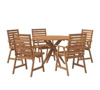 (110 x 75 cm/ 5 piece) vidaXL Garden Dining Set Outdoor Table and Chair Solid Wood Acacia