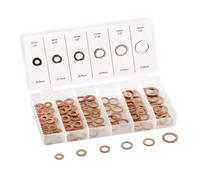 110 X Assorted Copper Washers 6-16mm For Sealing Fluids And Liquids
