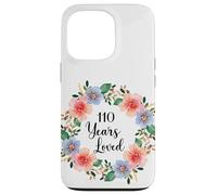 110 Years Loved 110th Birthday Floral 110 Years Loved Women Case for iPhone 13 Pro