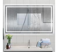 1100 * 800MM Bathroom Rectangular Mirror, White Dimmable LED, Anti-fog, Memory function, Touch sensor, Explosion-proof, IP44