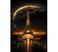 1100 Piece Jigsaw Puzzles for Adults - Eiffel Tower Night - Eco Matte Anti-Glare Print, Precision Fit Interlocking Pieces with Letter Zone Backing 34.3x16.54 inch