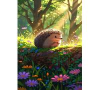 1100 Piece Jigsaw Puzzles for Adults - Hedgehog Flowers - Eco Matte Anti-Glare Print, Precision Fit Interlocking Pieces with Letter Zone Backing 34.3x16.54 inch