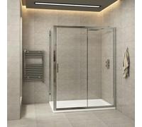 1100 x 900mm Sliding Shower Enclosure with Side Panel 6mm Safety Tempered Glass Shower Cubicle Door Screen Reversible