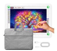 11000 Lux Super Bright Light Pad A4,Magnetic Light Box for Tracing with Bag,3 Color Temperatures and 6 Level Brightness Light Board,Ultra Light Table for Diamond Paintings,Drawing,Sketching(White)