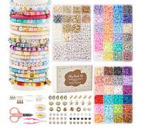 11000 Pcs Clay Beads for Bracelet Making Kit, 48 Colors Flat Round Polymer Clay Beads, Friendship Bracelet Kit Heishi Beads for DIY Jewelry Making, Crafts Gift for Girls Teen Ages 6-12