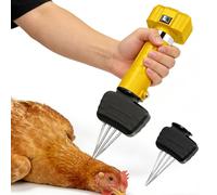 11000 Rpm Dual Power Feather Remover, Handheld Chicken Plucker Machine, Portable Cordless Poultry Feather Remover with Adjustable Cone Head Clearance for Goose, Turkey, Bird, Duck
