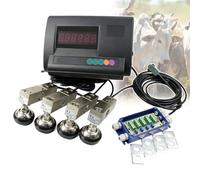 11000LBS Livestock Scale Kit, High Precision Indicator Waterproof Floor Weighing Platform Set with 4 Steel Beam Compression Load Cells for Breeding Industry, Cattle, Sheep