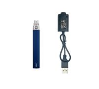 1100mAh eGo T vape battery - The e-cig battery with low internal resistance, Rechargeable - Adequate capacity 510 thread vaper pen eGo batteries - With vapes USB charger (0ml Nicotine Free) (Blue)