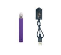 1100mAh eGo T vape battery - The e-cig battery with low internal resistance, Rechargeable - Adequate capacity 510 thread vaper pen eGo batteries - With vapes USB charger (0ml Nicotine Free) (Purple）