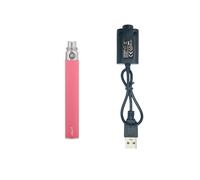 1100mAh eGo T vape battery - The e-cig battery with low internal resistance, Rechargeable - Adequate capacity 510 thread vaper pen eGo batteries - With vapes USB charger (0ml Nicotine Free) (Pink)
