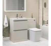1100mm Beige Toilet and Sink Unit with Square Toilet - Pendle