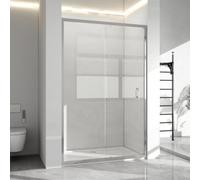 1100mm Reversible Sliding Shower Enclosure Cubicles, 1100x800mm Shower Tray Included, 5mm Toughened Glass Screen, Wet Room Bathroom Cubicle, Smooth Sliding Door, Shower Cubicle with Tray(Chrome)