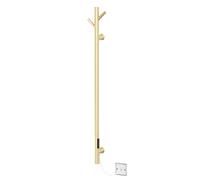(1100mm x 32mm, Brushed Brass Stainless Steel) Tain Dry Electric Robe, Towel & Coat Warmer