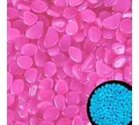 1100pc Glow in The Dark Stones Pink Glowing Pebbles for Garden Decor Glow Stones Rocks Glow in Dark for Lawn Yard Decoration,Pink