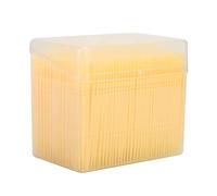1100pcs Double Head Plastic Toothpick, Teeth Cleaning Tooth Picks Oral Care Floss Pick Floss Interdental Brush with Box (Lemon Yellow)