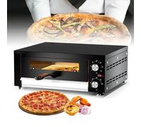 1100W Commercial Electric Pizza Oven,12-Inch Countertop Pizza Maker with crumb tray,Visual Window/Easy To Clean/122°F~572°F&Timer Control,for Hotel Restaurant Home Bake Pretzels Baked