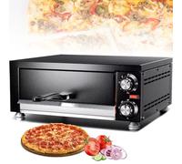 1100W Commercial Pizza Oven,12-inch Indoor Countertop Electric Pizza Oven with Insulated Handle,122°F~572°F(50℃~300℃) and Timer Temperature Control Pizza Maker for Hotel Restaurant Home Bake