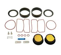 1100W Oil-Free Air Compressor Replacement Kit - Rubber Cylinder Sleeves, Black Leather Cups, Sealing Rings and Filter Elements for Workshop Use