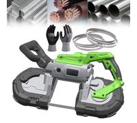 1100w Portable Band Saw - 45° Adjustable Cutting W/Removable Base, 4.72in Capacity | Metal Band Saw, For Steel, Rebar (Withoutbase)