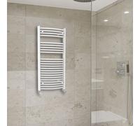 (1100x600mm) Warmehaus Curved Heated Towel Rail Central Heating for Bathroom Kitchen Radiator Ladder White