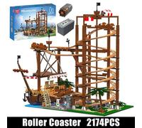 (11013) Mould King 11013 Roller Coaster Building Block The Motorized Double Helix Roller Coaster Bricks Toys Model Kids Christmas Gift