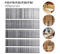 1105pcs Galvanized Carbon Steel Brad Nails Set, F10/F15/F20/F25/F30 Straight Type, 10mm/15mm/20mm/25mm/30mm Sizes, Rust Resistant(F25)
