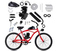 110cc 2-Stroke Bicycle Engine Kit, DIY Petrol Gas Engine Bicycle Motor Kit With 3L Oil Tank & Upgraded Carburetor For 24", 26" And 28" Bikes