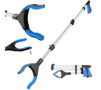 110cm/43'' Grabber Stick Litter Pickers Reacher, Extra Long Litter Pickers for Adults,Picker Upper Grabber Stick for Elderly, Helping Hand Grabber for Disabled Aid,Portable Rubbish Pick Up (Blue)