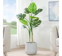 (110CM) Artificial Monstera Tree with Plastic Planter&Moss