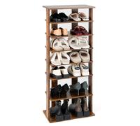 (110cm, Brown) 7-Tier Shoe Rack Tower Organiser with Removable Shelves
