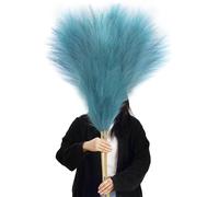 110cm Extra Large Pampas Grass Artificial Grass Plant Feathers For Floor Vase, 3-Stem Blue Tall Pampas Grass Bouquet For Vase Bedroom Living Room Ornaments