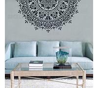 110cm Huge Giant Mandala Indian Arabic Ethnic Round Stencil Stencils for Decor Template Reusable Mandala Furniture Patterns Tile Flooring Niche Wall The Seeds Floor Tiles Fabric Wooden