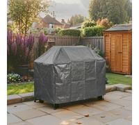 Home Source Duracover Large BBQ Protective Cover, Waterproof for Outdoor Use - Durable Polyester Grill Protector with Drawstring Closure, Fits 4 Burner, Large and Medium Kettle BBQ Cover