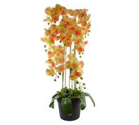 110cm Large Yellow Peach Orchid Plant - Artifcial - 41 REAL TOUCH flowers