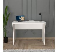 110Cm Modern Desk Compact Writing Desk Laptop & Computer Table Stylish Office Desk For Home Work Study (White, Large, Mila)