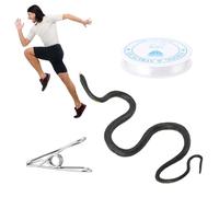 110cm Realistic Snake Prank with String Clip, Snake Prank for Golf, DIY Golf Snake Prank, Joke Snake on a String, Fake Snake Prank Kit, Snake is Following U Prank Props for Adults Kids