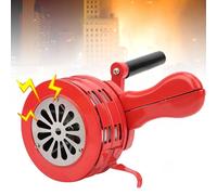 110DB Air Raid Hand Crank Siren,Hand Operated Crank Alarm,Handheld Loud Operated Fire Emergency Alarm,for Factories,Natural Disasters Coast (Red )