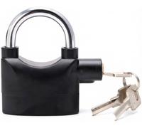 110dB Alarm Padlock Heavy Duty Weatherproof Security Lock, Anti Theft Waterproof Short Shackle for Shed Gate, Garage, Bike,Motorcycle, Storage Unit with 3 Keys & 6 LR44 Batteries