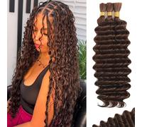 110g 24 Inch Bohemian Braid Braid Braids Hair Braiding Hair for Braiding No Knot 12A Deep Wave Loose Human Hair for Braiding Bohemia 3