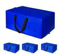 110L 3 Pack Extra Large Storage Bags, Thickened Waterproof Large Storage Bags, Durable Material Zippered Handle Mobile Bags for Moving, Outdoor Travel, Daily Storage, Holiday Decoration Storage -Blue