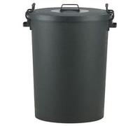 110L - Large Black Plastic Dustbin Bin Clip On Lid