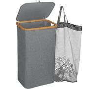 110L Slim Laundry Hamper With Lid, Narrow Foldable Laundry Basket With Removable