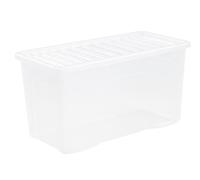 TML Clear Plastic Storage Boxes With Lids Home Office Stackable Containers Box
