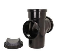 110mm Black Soil Pipe 90 Degree Access Double Socket Tee Spb16