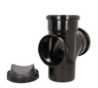 110mm Black Soil Pipe 90 Degree Access Double Socket Tee spb16