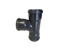 110mm Black Soil Pipe 90 Degrees Triple Socket Branch