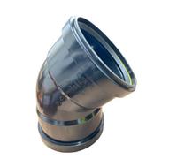 110MM Black Soil Pipe and Ring Seal Fittings Push Fit Fittings Double Socket 45 Bend Elbow