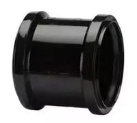 110MM Black Soil Waste Pipe and Ring Seal Fittings Push Fit Fittings Double Socket Coupler Straight
