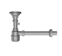 110mm Drain Assembly for Single Bowl Sinks with Removable Hard Pipe and Wall Pull Up Filter Mechanism